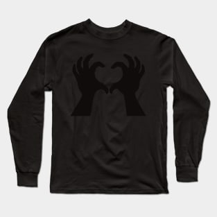 Cute sticker with Hands making the sign of love, a heart Long Sleeve T-Shirt